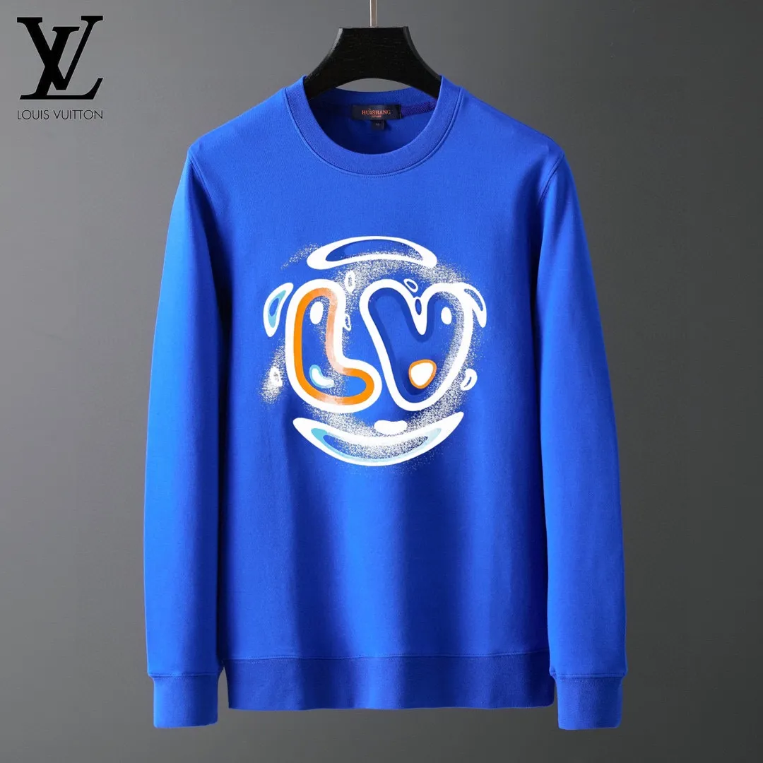 🅿️220 brand [LV Louis Vuitton] (good news for fat people) 2025ss autumn latest long-sleeved round-neck sweatshirt, on sale simultaneously on the official website. Refreshing and breathable. Made of top Tencel Roman. Comfortable and soft. 3D three-dimensional clarity. Super fashion sense. Great for gifting and keeping for yourself. Size: M-5XL (can wear up to 220 pounds)